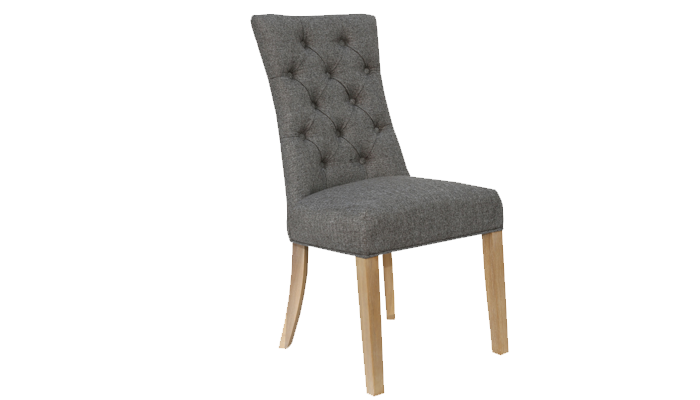 Dining Chair Curved Button Back - Dark Grey